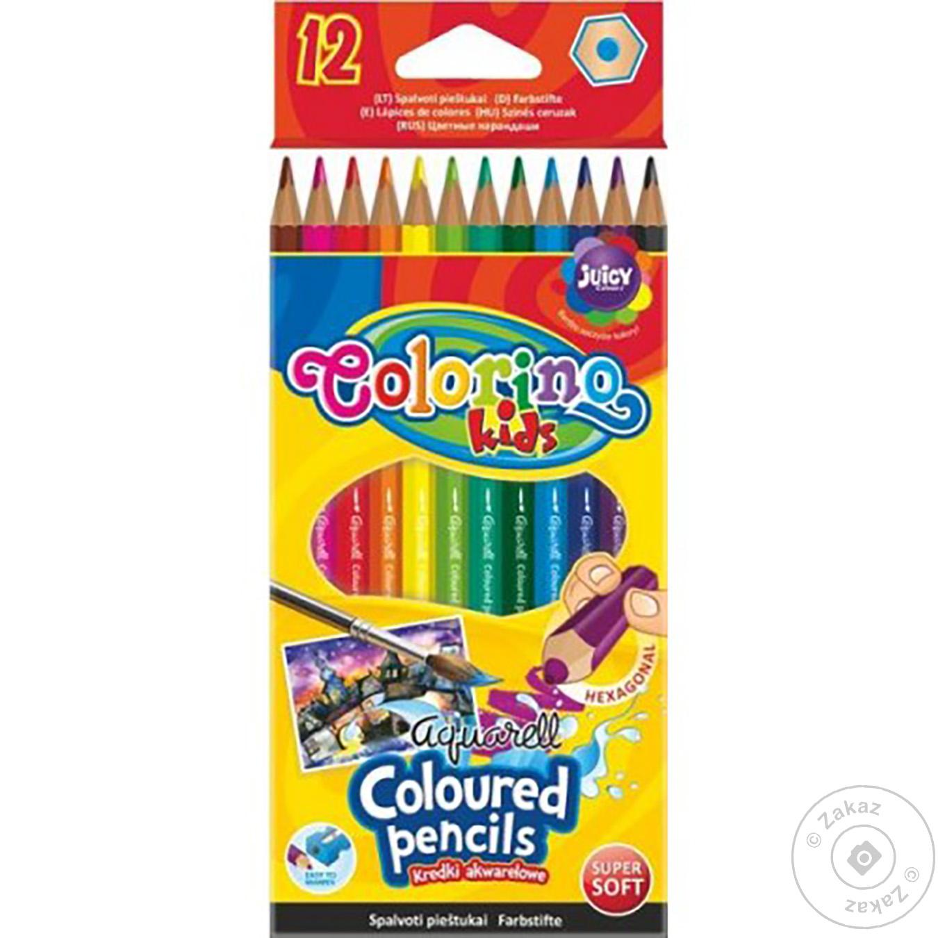 

Карандаши акварельные Colorino + кисточка 12 цветов