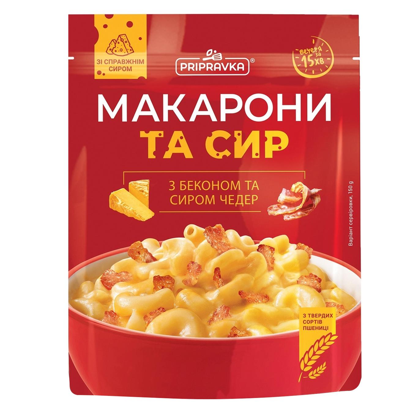 

Макароны и сыр Приправка с беконом и сыром чеддер 150г