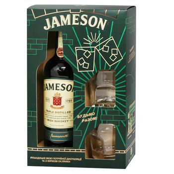 Jameson Whiskey 40% 0.7ml + 2 Glass Set - buy, prices for MegaMarket - photo 1