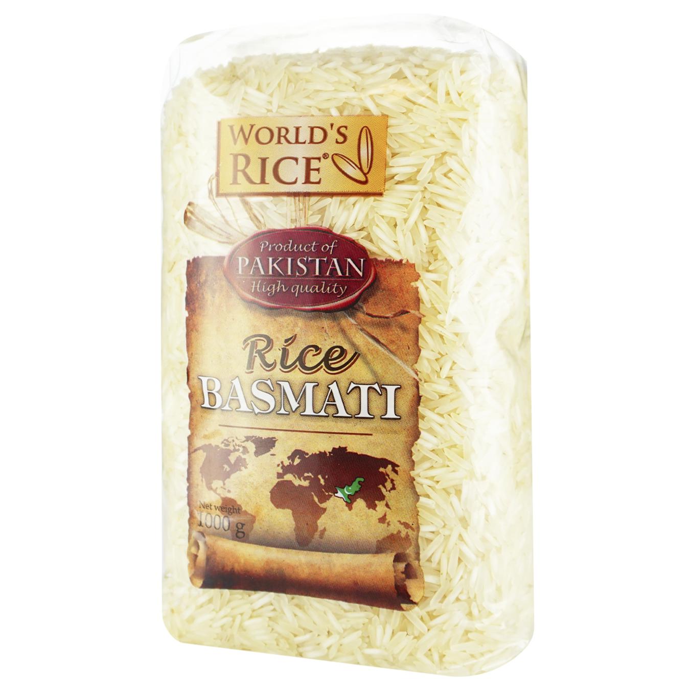 

Рис World's Rice Басмати шлифованный длиннозернистый 1кг