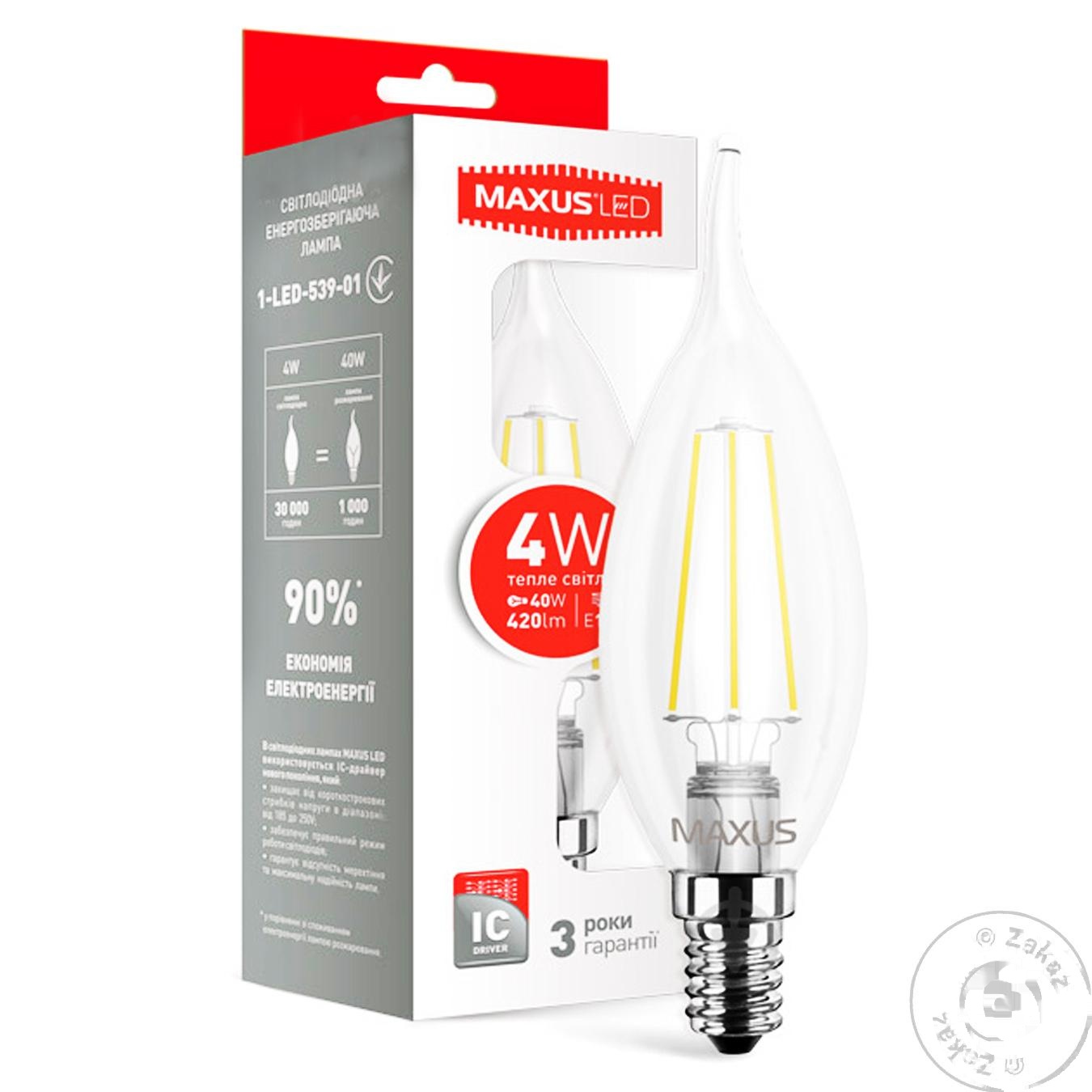 

Лампа светодиодная Maxus C37 E14 4W