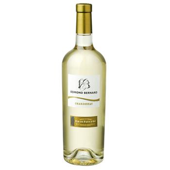 Вино Edmond Bernard Chardonnay сухое белое 13% 0,75л - купить, цены на КОСМОС - фото 1