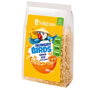 Сухой завтрак Soligrano Hungry Birds Коричневый рис с медом без глютена 230г