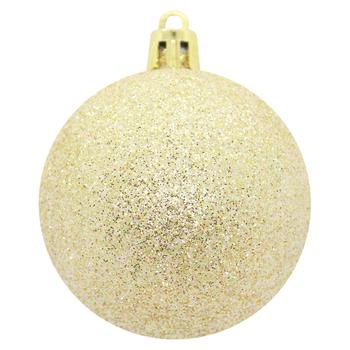 Plastic Champagne Glitter Christmas Ball 6cm - buy, prices for Tavria V - photo 1