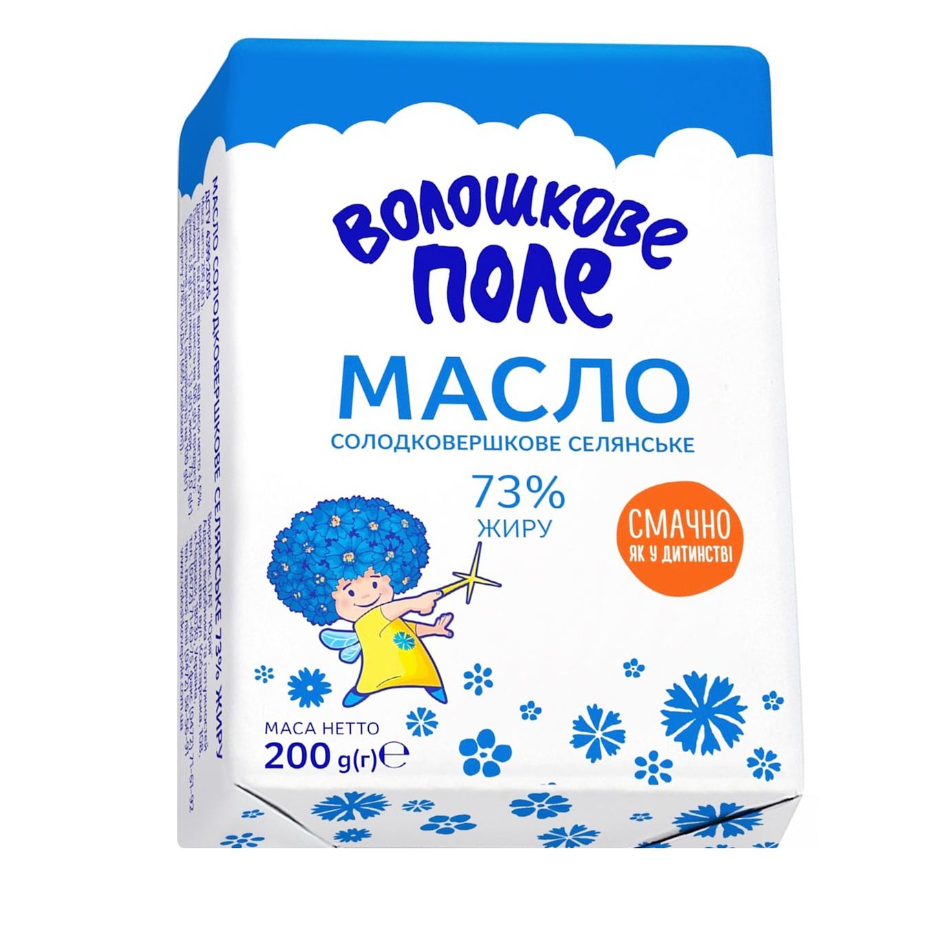 

Масло Волошкове Поле Селянское сладкосливочное 73% 200г Украина