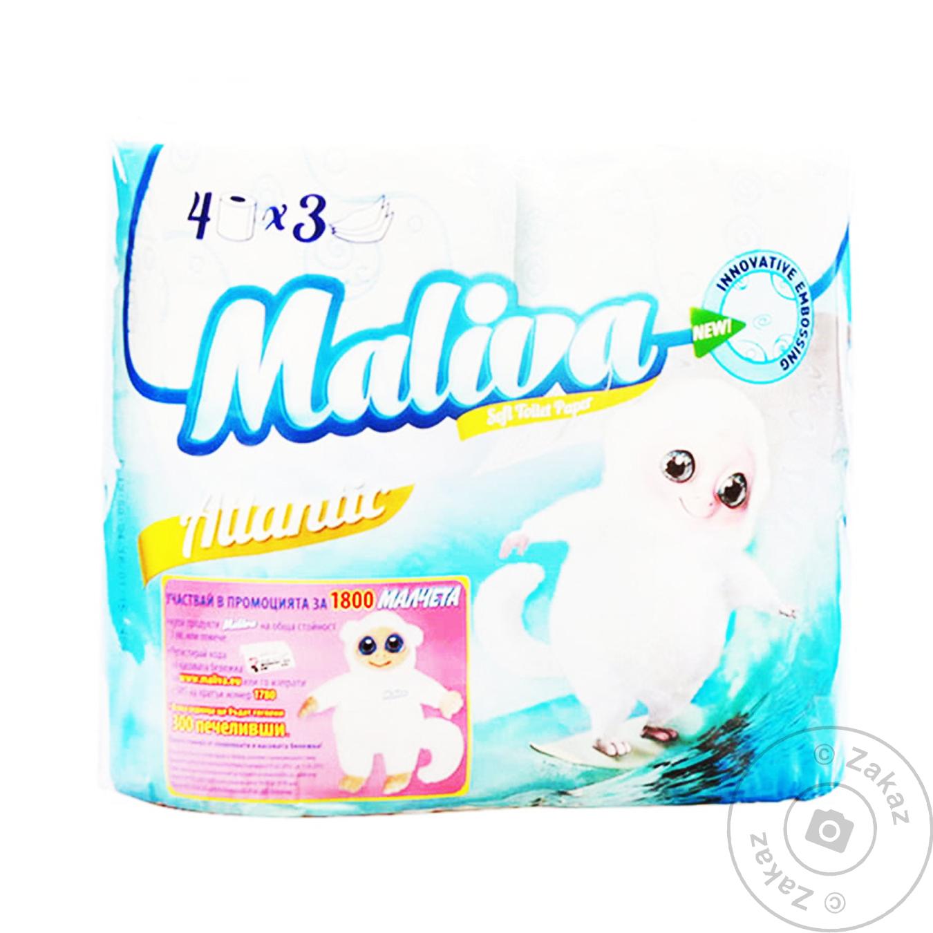 

Бумага туалетная Maliva трехслойная 4шт