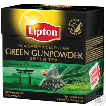 Чай зеленый Lipton Green Gunpowder 1,8г*20шт - купить, цены на NOVUS - фото 1