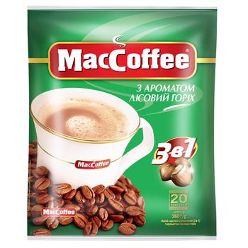 Напиток кофейный MacCoffee 3в1 Лесной Орех растворимый 18г х 20шт