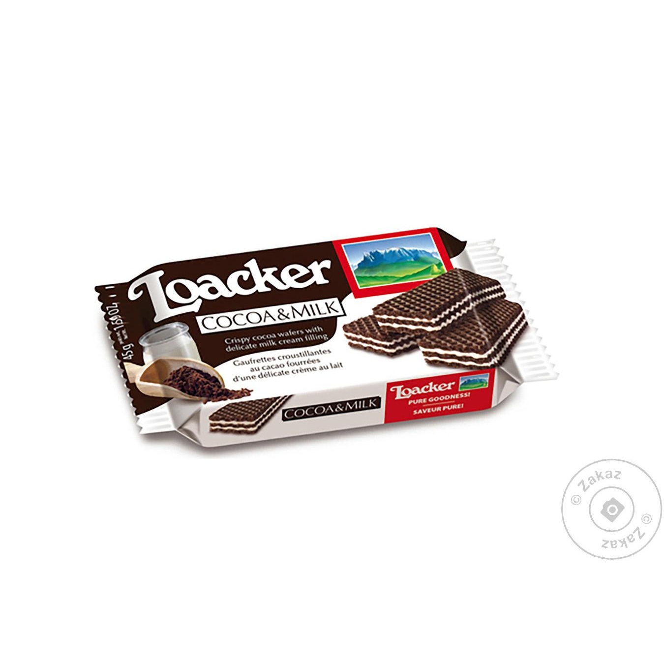 

Вафли Loacker Sandwich Cocoa&Milk с какао и молочной кремовой начинкой 90г