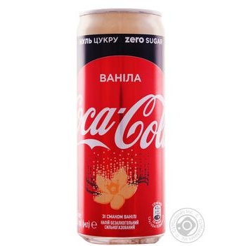Напій Coca-Cola Zero Ваніла сильногазований 0,33л ж/б купити, ціни на МегаМаркет - фото 2