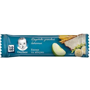 Батончик фруктово-злаковый Gerber яблоко и виноград 25г - купить, цены на Торба - фото 1