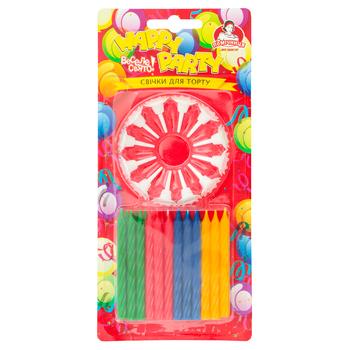 Happy Party Helper Cake Candles with Stands 24pcs - buy, prices for MegaMarket - photo 1