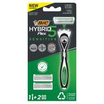 Bic Flex 5 Hybrid Sensitive Men's Shaving Razor with 2 Cartridges