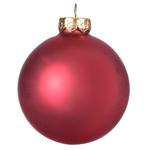 Шар стеклянный матовый красный 8см