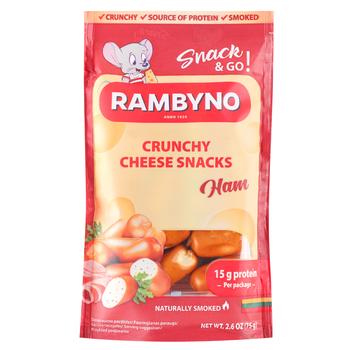Rambyno Smoked Processed Cheese with Ham 45% 75g - buy, prices for Supermarket "Kharkiv" - photo 1