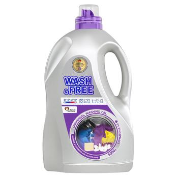 Гель для стирки Wash&Free жасмин и лаванда с марсельским мылом универсальный 5кг