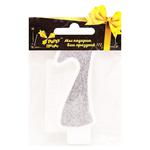 Party House Silver Figure 7 Large Candle