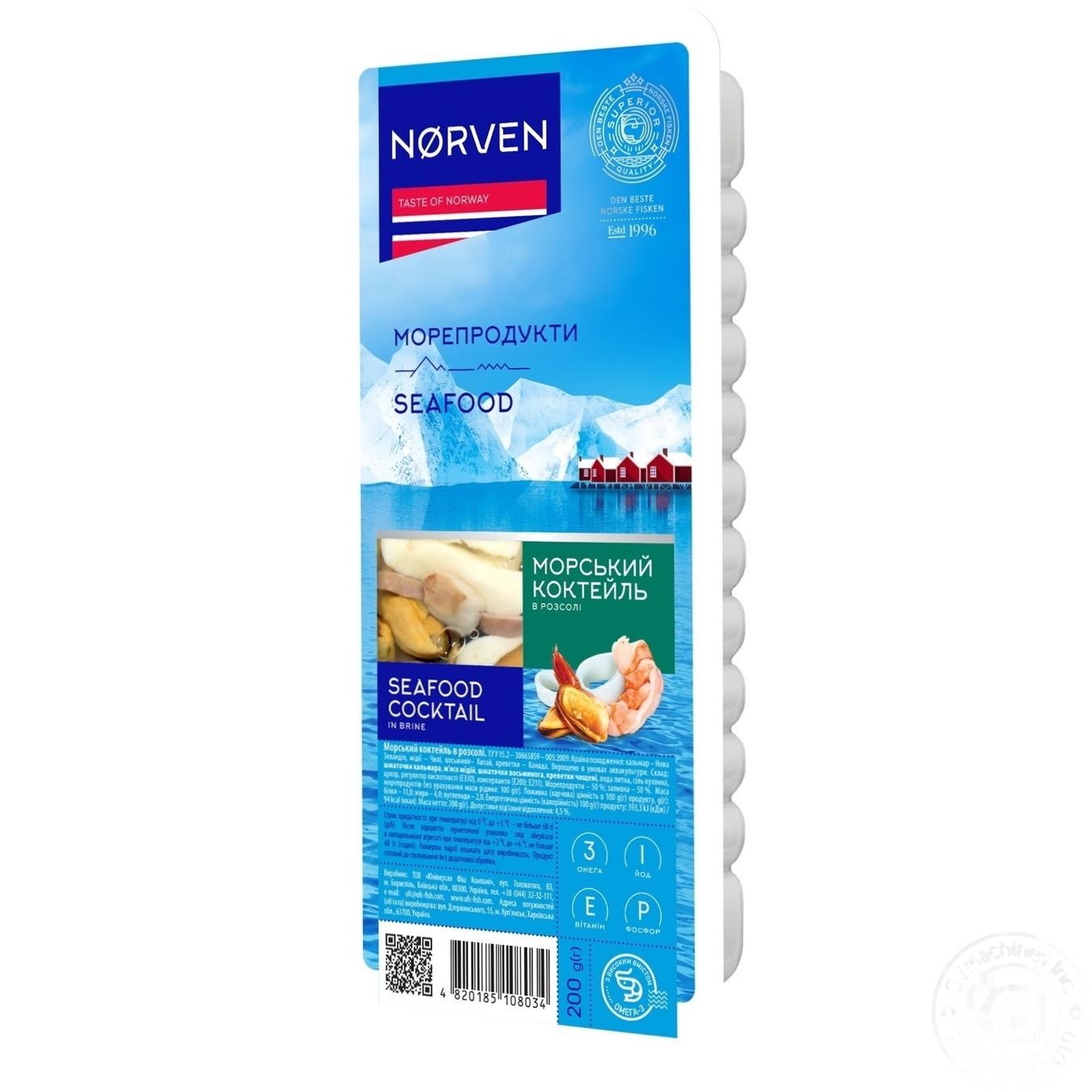 

Морской коктейль Norven по-средиземноморски в рассоле 170г