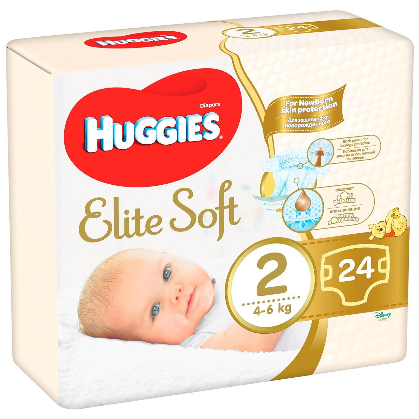 

Подгузники Huggies Elite Soft 2 4-6кг 25шт