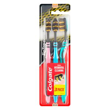 08718951305212 Зубні щітки Colgate Zig Zag Charcoal середньої жорсткості 3шт