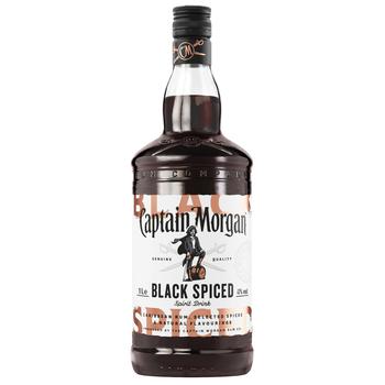 Ромовый напиток Captain Morgan Black Spiced 40% 1л - купить, цены на Cупермаркет "Харьков" - фото 1