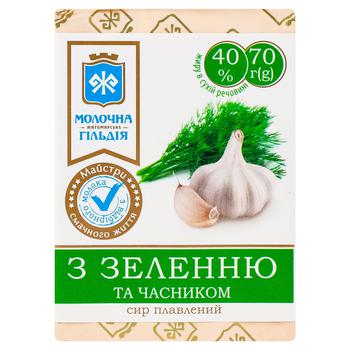 Сыр плавленый Молочная Гильдия с зеленью и чесноком 40% 70г - купить, цены на Auchan - фото 3