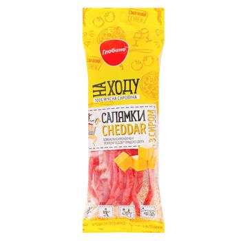 Globino Saliamky with Cheddar Cheese Raw Smoked Sausages High Grade 70g - buy, prices for - photo 1