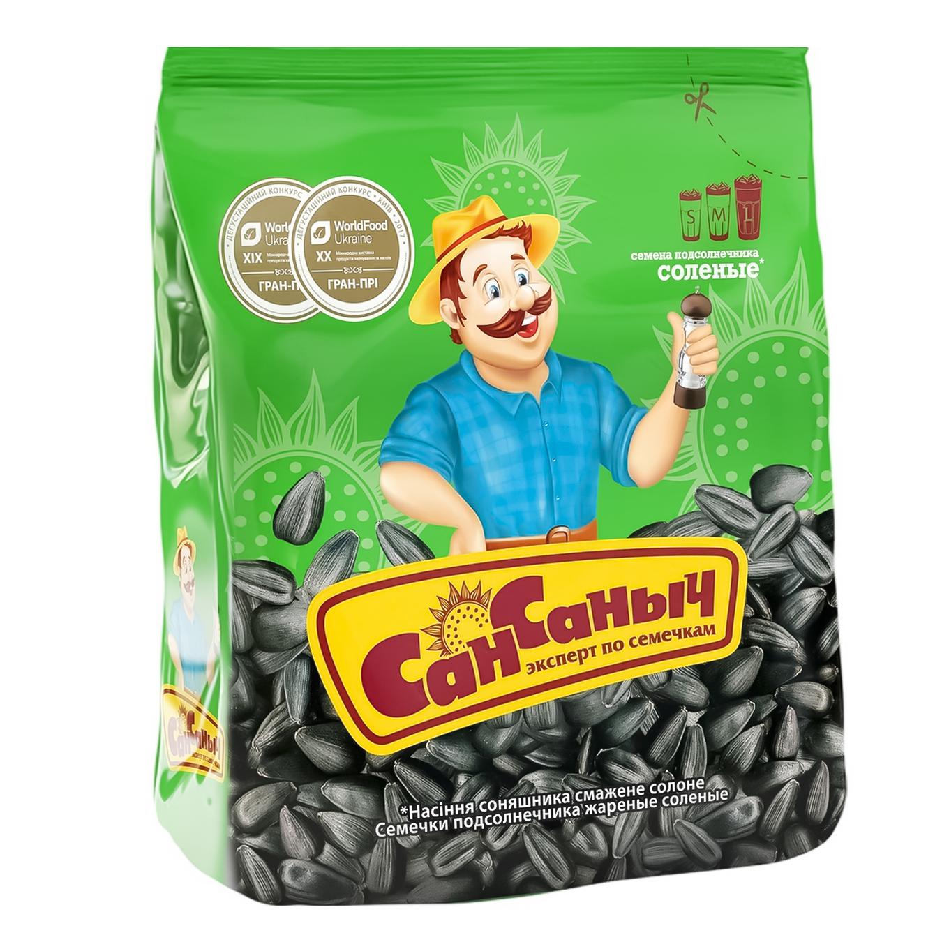 

Семечки подсолнечника Сан Саныч жареные соленые 110г