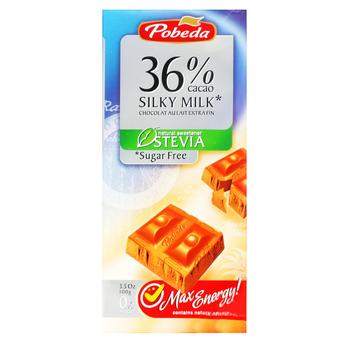 Pobeda Sugar Free Milk Chocolate with Stevia 36% 100g - buy, prices for Auchan - photo 1