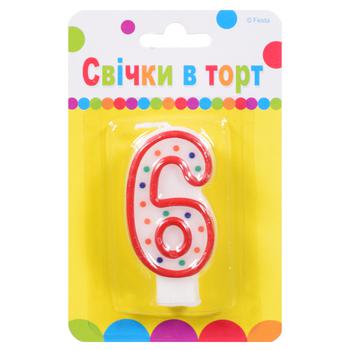 Свеча для торта Party Favors Цифра 6 - купить, цены на Таврия В - фото 1