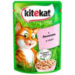 Корм Kitekat з лососем в соусі для дорослих котів 85г