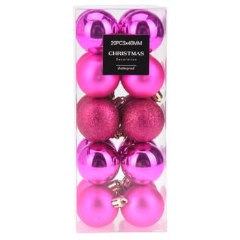 Koopman Set of Christmas Balls 4сm 20pcs Fuchsia - buy, prices for NOVUS - photo 1