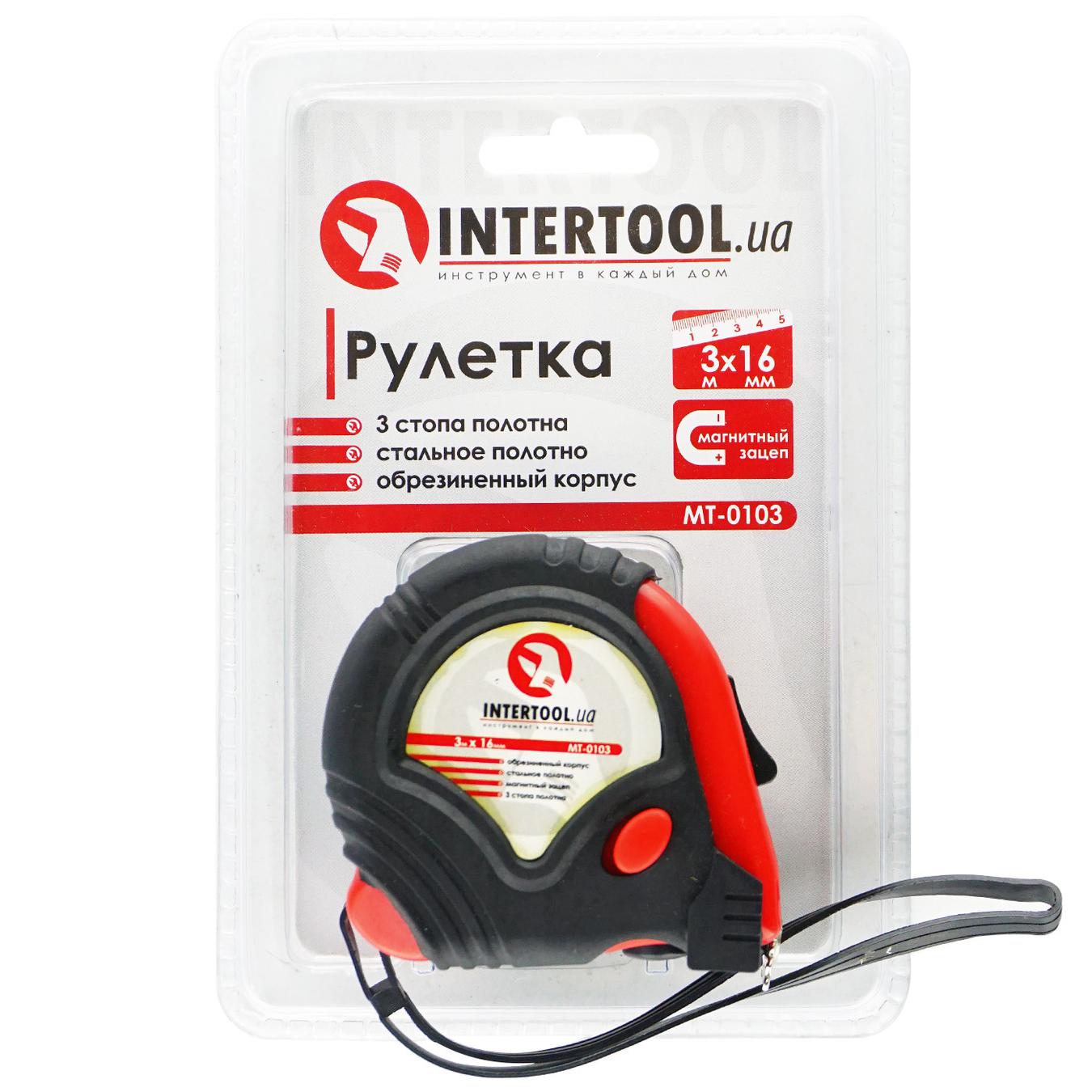 

Рулетка InterTool c фиксатором 16мм 2м