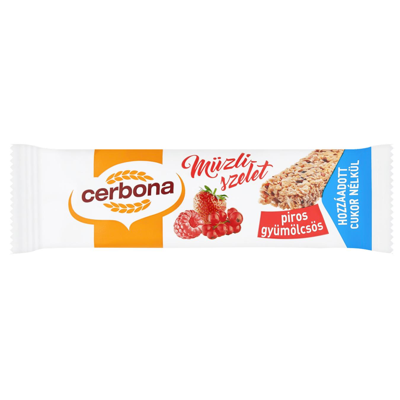 

Батончик-мюсли Cerbona с красными фруктами без сахара 20г