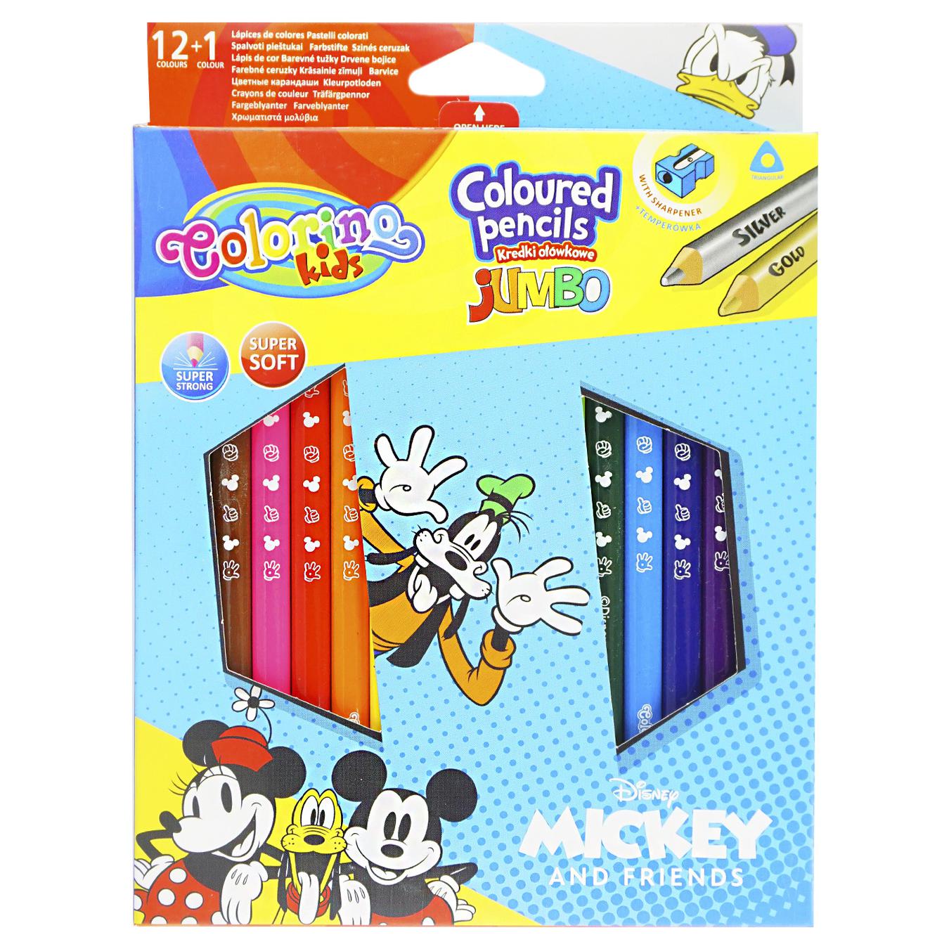 

Карандаши Colorino Mickey цветные 12шт