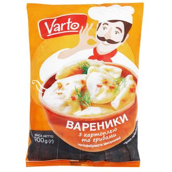 Вареники Varto с картофелем и грибами замороженные 900г