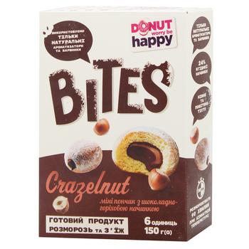 Donut Worry Be Happy Frozen Mini Donuts with Chocolate-Nut Filling 6pcs 150g