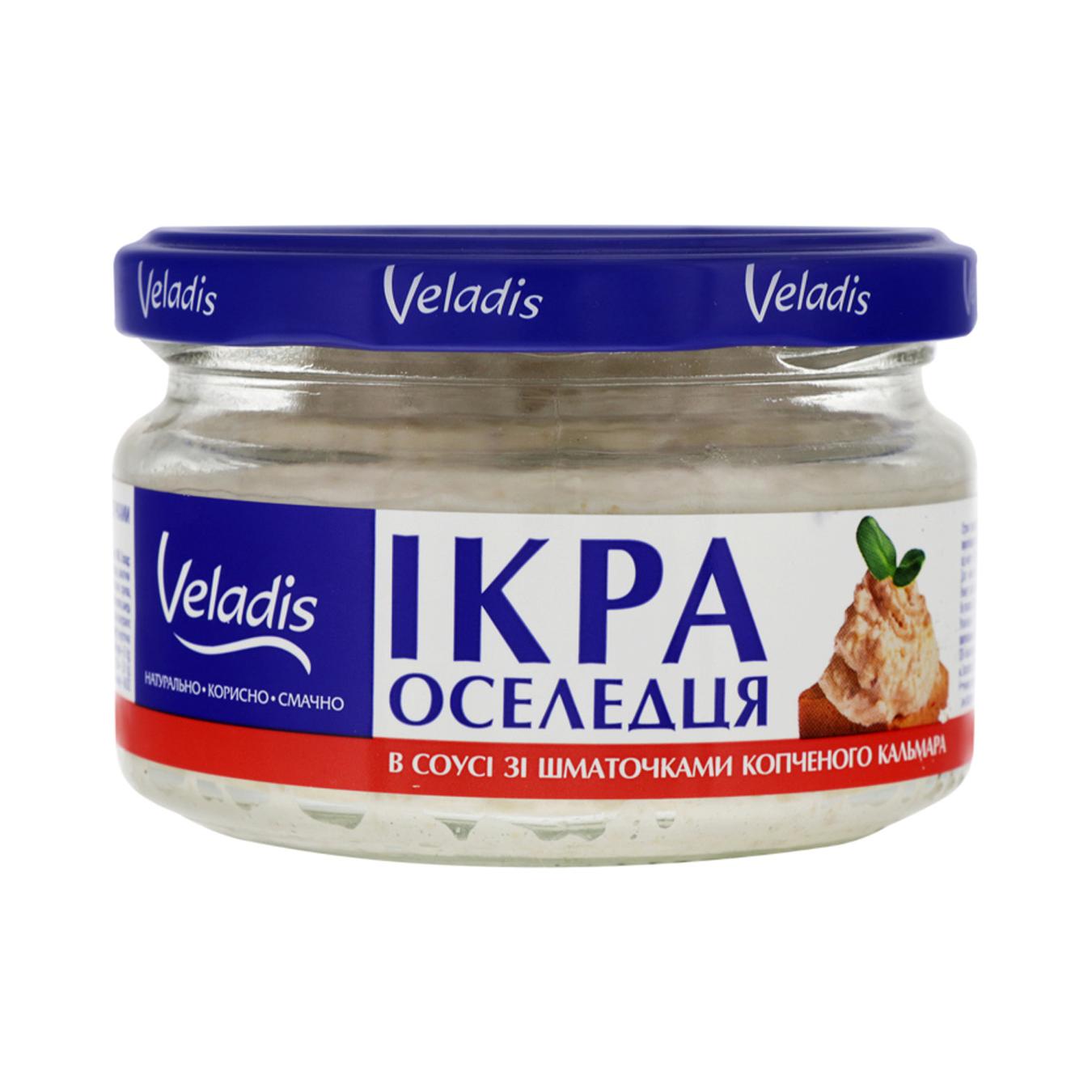 

Икра сельди Veladis в соусе с кусочками копченого кальмара 160г