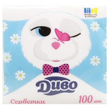 Dyvo 1-Ply Yellow Paper Napkins 33x33cm 100pcs - buy, prices for - photo 2