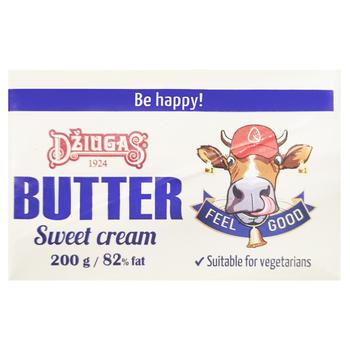 Dziugas Sweet Cream Butter 82% 200g - buy, prices for NOVUS - photo 1
