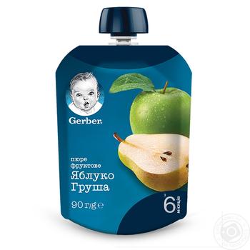 Пюре Gerber яблуко груша 90г купити, ціни на МегаМаркет - фото 1