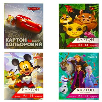 Картон цветной Тетрада Disney А4 14 цветов - купить, цены на Auchan - фото 2