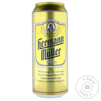 Пиво Hermann Muller Weizen светлое нефильтрованное 5,2% 0,5л