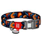 Ошейник для собак Waudog нейлоновый с QR-паспортом 25-35см/15мм с рисунком апельсины