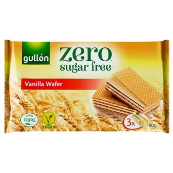 Вафлі Gullon Diet Nature без цукру з ванільним кремом із підсолоджувачем 180г - купити, ціни на МегаМаркет - фото 1