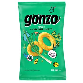 Кільця кукурудзяні Gonzo зі смаком цибулі 150г