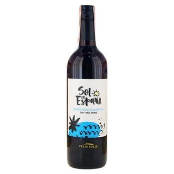Вино Sol de Espana Tempranillo Garnacha красное сухое 12% 0,75л - купить, цены на Таврия В - фото 1