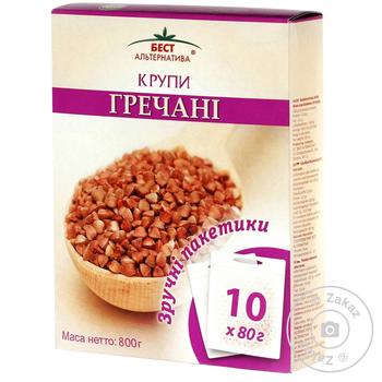 Крупа Бест Альтернатива гречана в пакетиках 800г - купити, ціни на МегаМаркет - фото 1