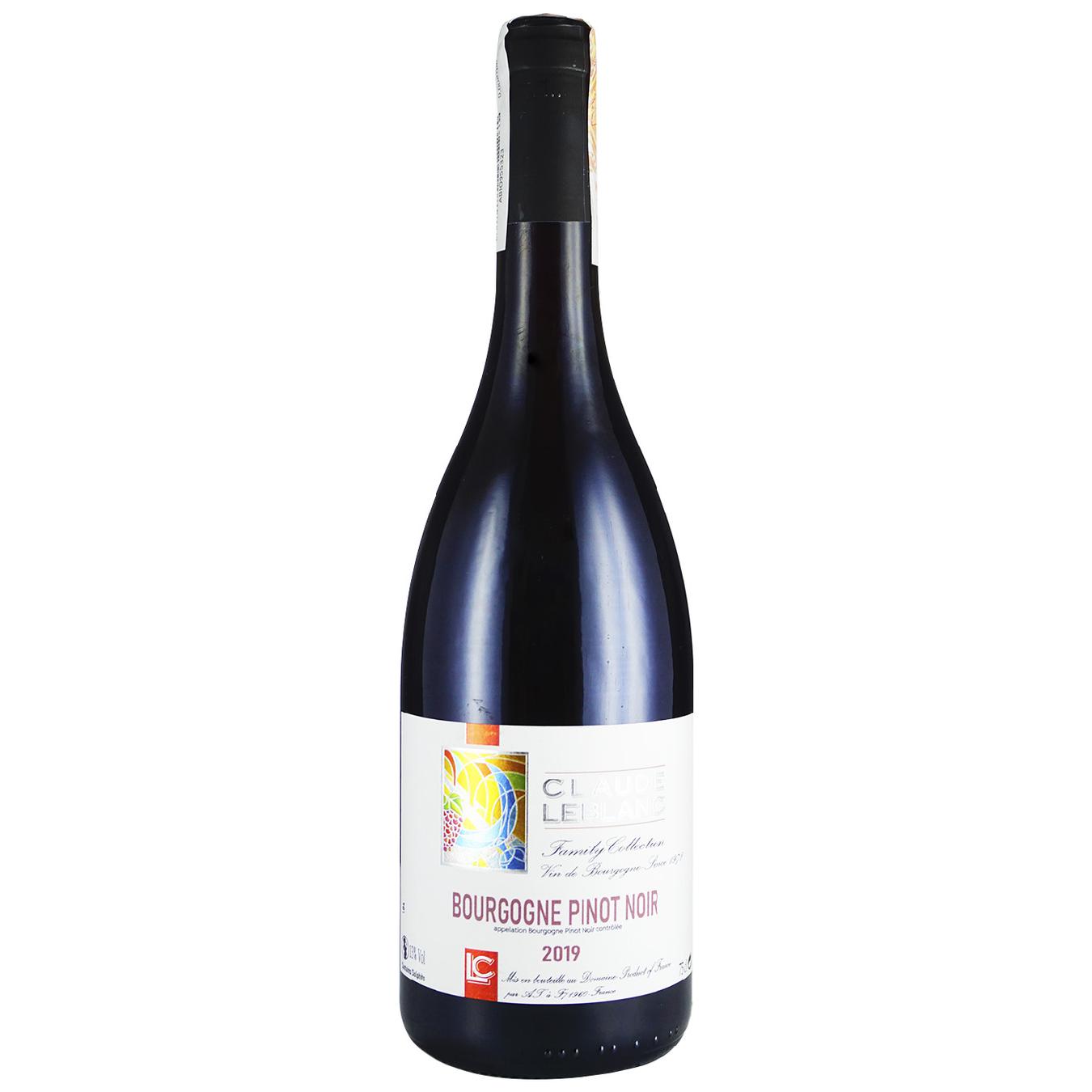 

Вино Claude Leblanc Bourgogne-Pinot Noir красное сухое 13% 0,75л