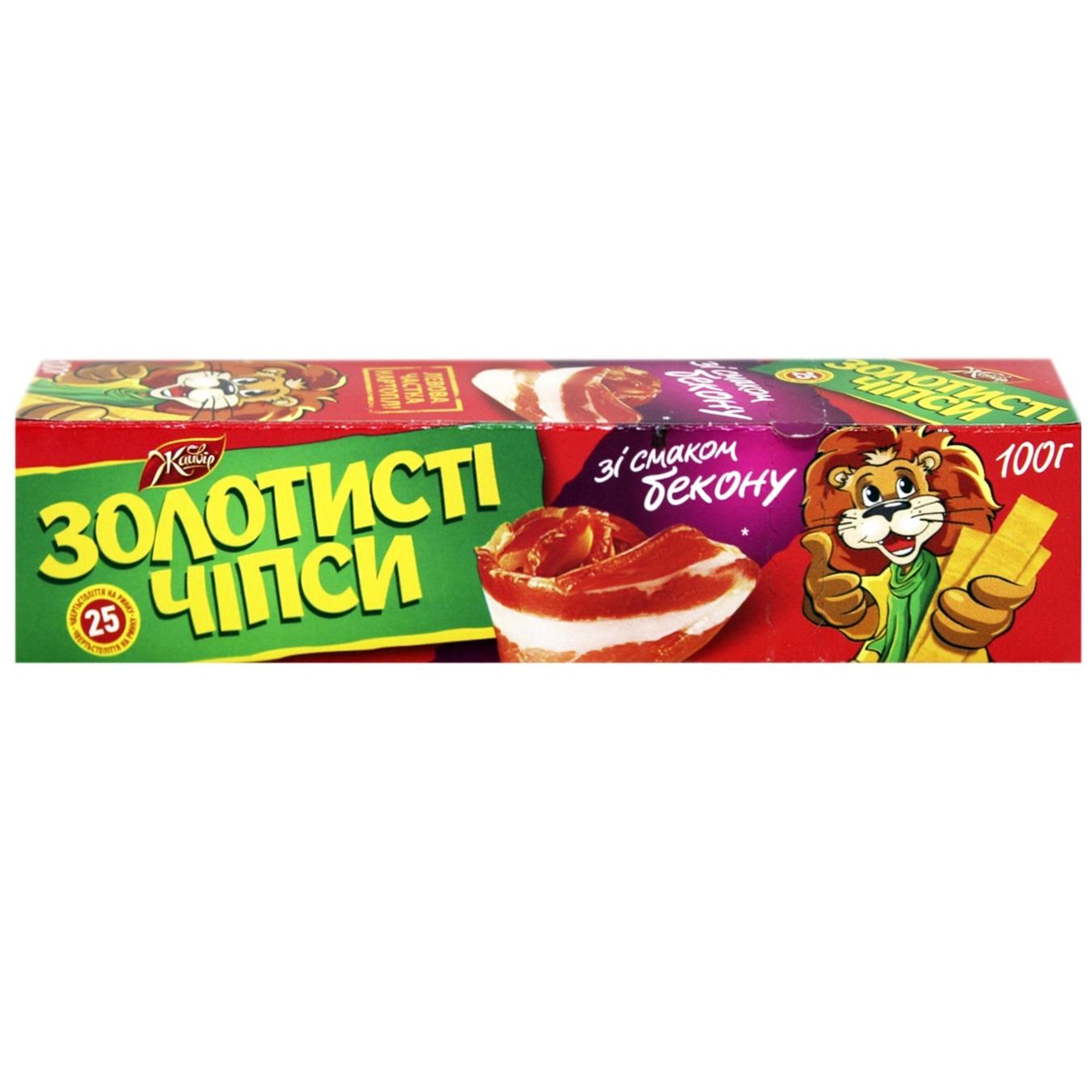 

Чипсы Жайвир Золотистые картофельные со вкусом бекона пластинки 100г Украина